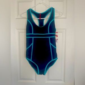 NWT turquoise and navy Spanx swimsuit